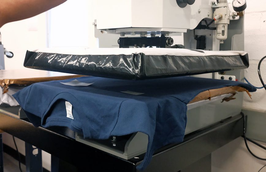 Garment printing in progress at Ink Experts